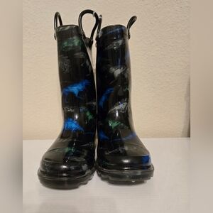 Western Chief Kids Black and Blue Rain Boots Size 11